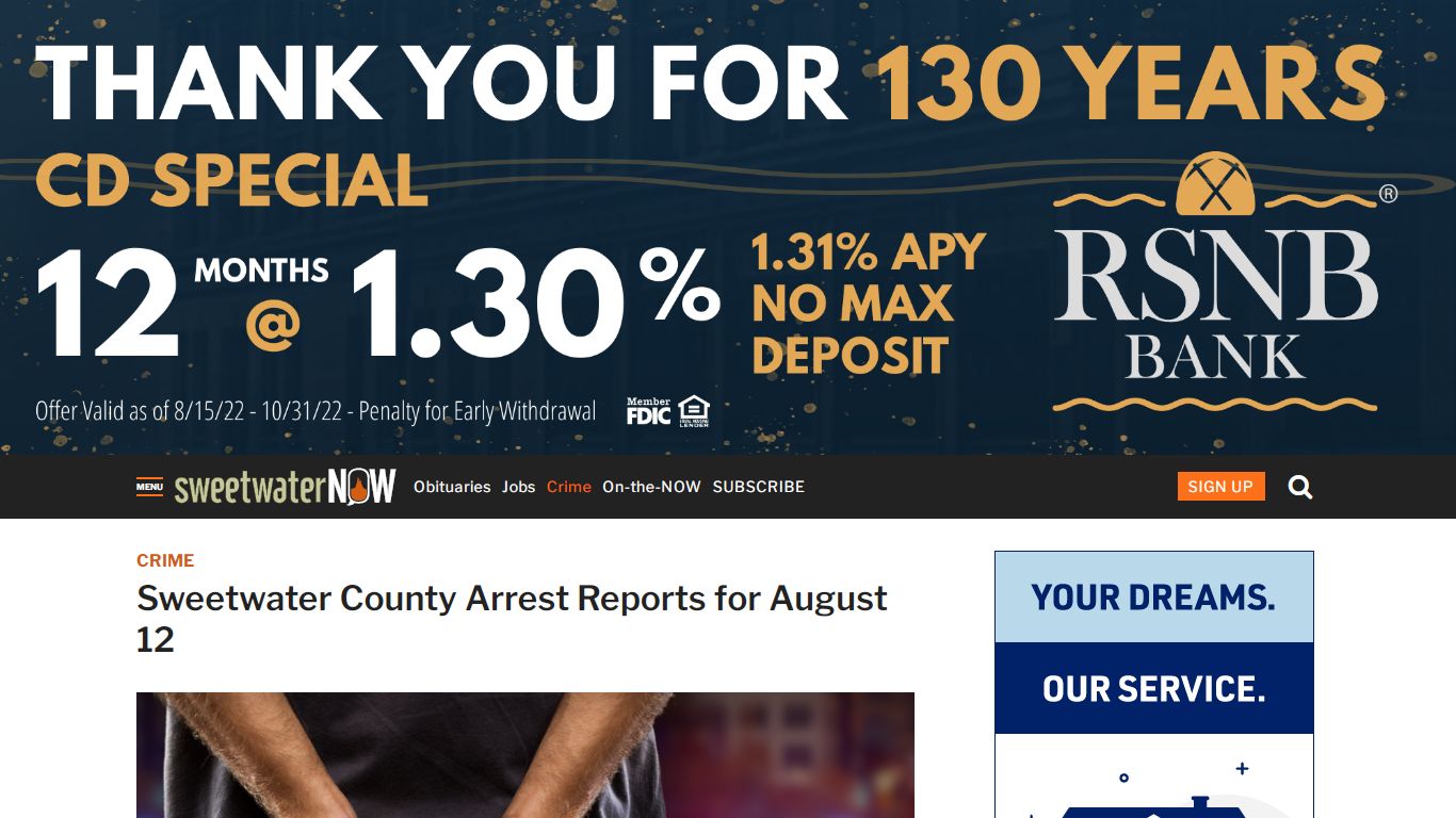 Sweetwater County Arrest Reports for August 12